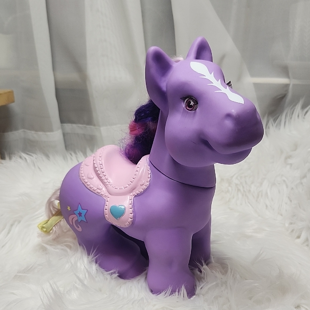 Purple Pony Toy with Saddle And Hair